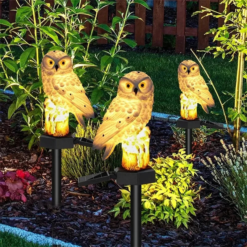 Solar Owl Ground Light LED Outdoor Courtyard Lamp Garden Light Waterproof Stake Light Pathway Decor Solar Patio Ground Lantern