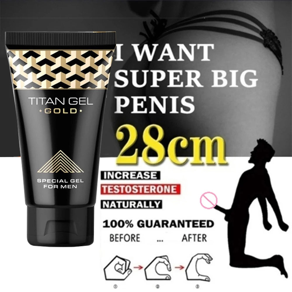 TITAN GEL Gold Penis Enlargement Growth Gel Oil Male Increase Enlarge Delay Men Big Dick Extender Enhancer Orgasm Sex Lube 18+