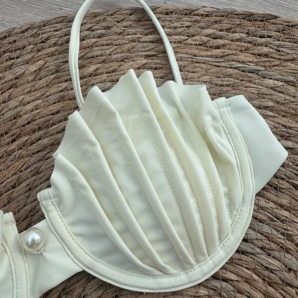 NEW 5 Colors Sexy Shell Micro Bikini Women Swimsuit Female Swimwear Thong Bikinis Set Brazilian Beach Wear Bathing Suit Biquini