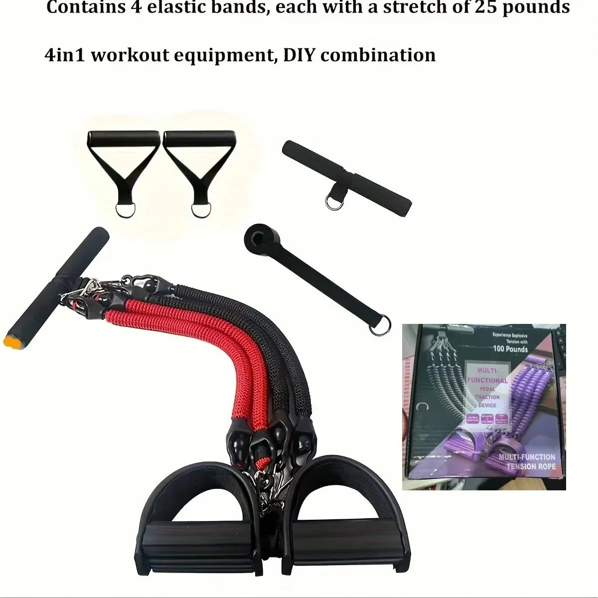 NEW Arrivals Multifunctional Fitness Treadmill Set Home Exercise Equipment Women  Men's Yoga Pilates Foot Pedal Resistance Band Abdomen Slimming Home Gym Accessories Sports Supplies