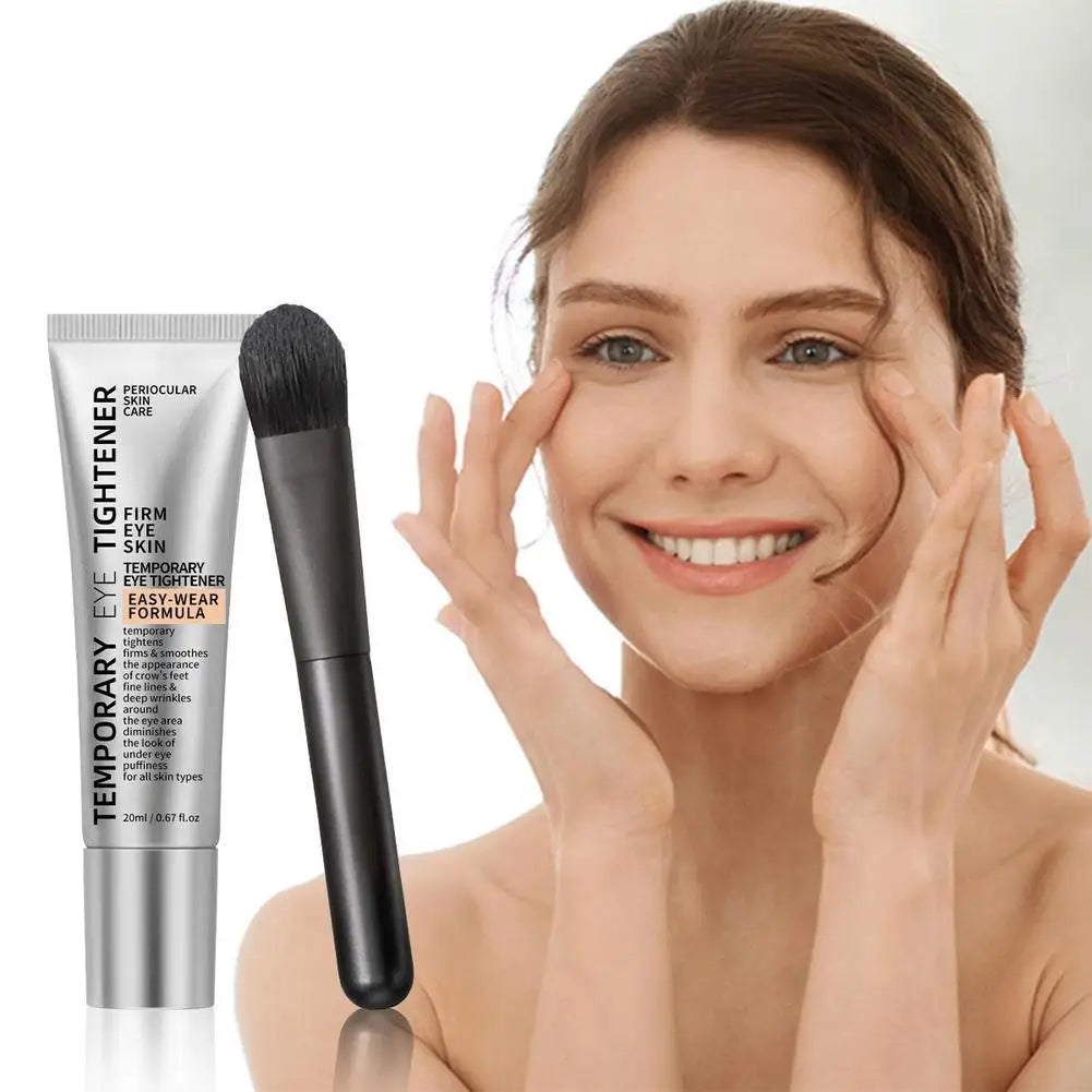 NEW Instant Firm Korean Eye Cream + Brush Set Instant Under Eye Tightening & Depuffing Cream, Helps Smooth Fine Lines & Reduce Puffiness Dark Circles Women Eye Care Supplies