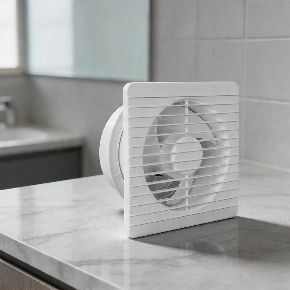 4 Inch Exhaust Fan for Bathroom and Kitchen Use with Compatibility for 10cm and 11cm Round Vent Holes Window Mounting Enabled