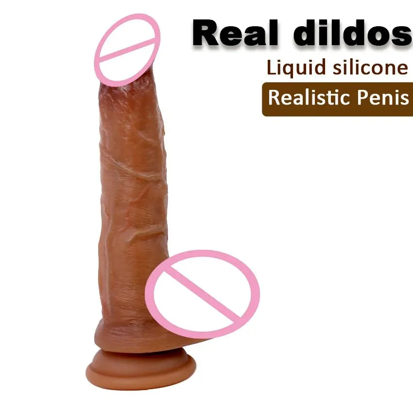 Soft Dildo Realistic Penis Adult Sexy Toys for Woman Men Vagina Anal Massage Stimulator Silicone Layer Dildo with Suction Cup