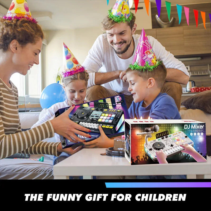 Children's Beginner Educational Electric Musical Instruments Keyboard Simulation Multifunction Microphone DJ Mixer Toys for Kids