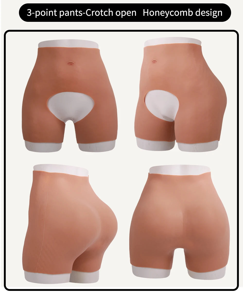 S - L Size 5 Point Pants Silicone Buttock Thick Hips Fake Buttocks Panties Enlarger Enhancement Butt Pants Silicone Buttock Cosplay Drag Queen Women Men Underwear