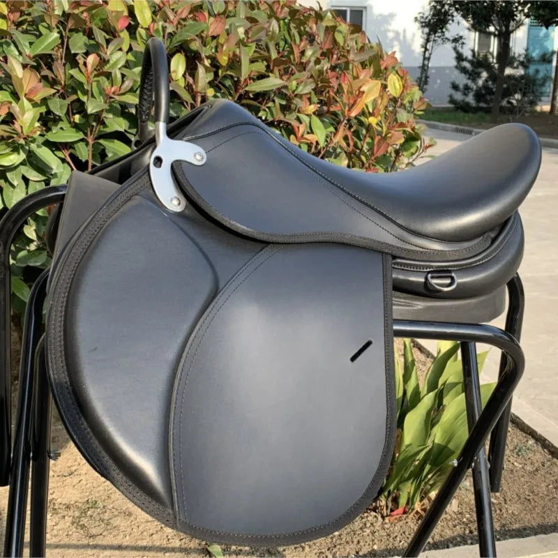 Western Leather Hand Carved Ranch Roper Horse Saddle + Accessories with Matching Headstall, Breastplate, Reins & Back Cinch, Seat Size Horses Supplies
