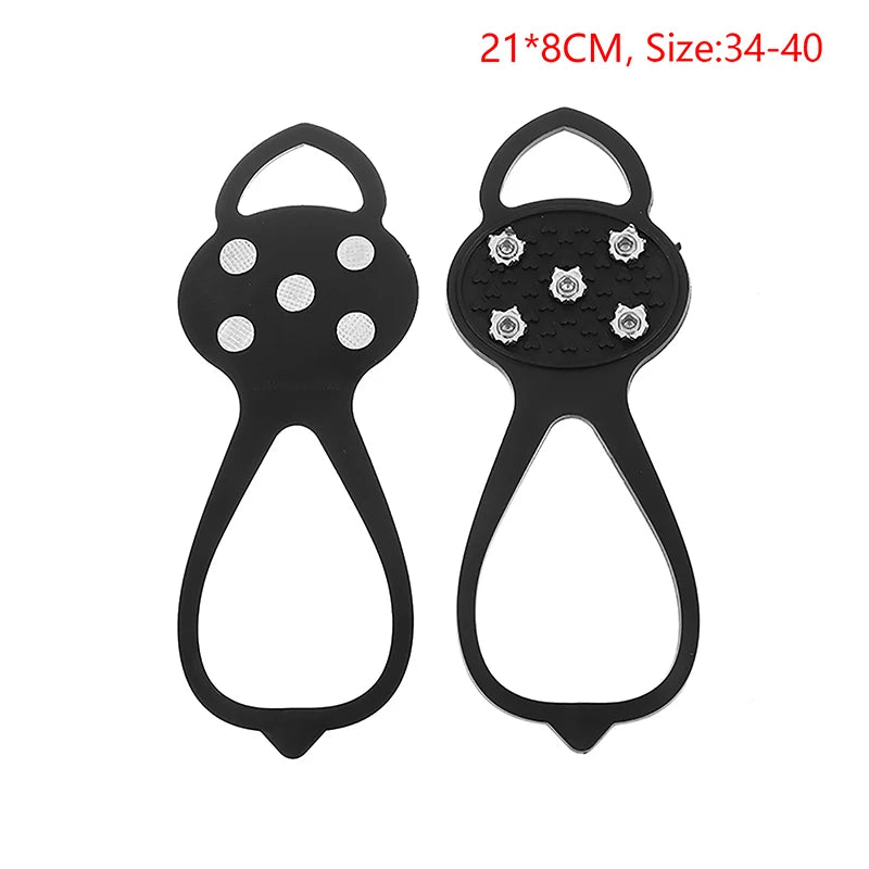 NEW Arrivals 2PCS 8-Studs TPE Anti-Slip Ice Claws Winter Sport Shoe Cover For Women Men Snow Climbing Spike Grips Crampon Cleats Boots Cover Winter Sports Accessories Supplies