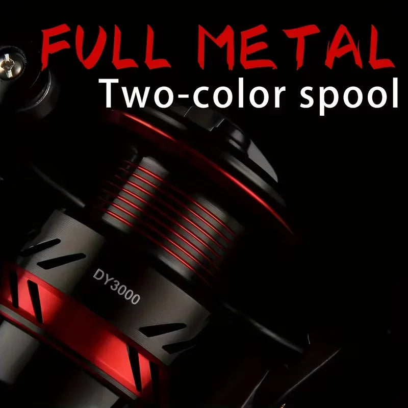 Black Red Design 1000-7000 Series Ball Bearings 13+1 15KG Max Drag Spinning Reel Metal Body Freshwater Saltwater Fishing Reel