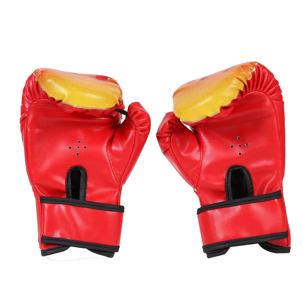 2 PCS Set 8oz Kids Boxing Gloves PU Leather Muay Thai Mitts Breathable Fighting Mitts Taekwondo Mitts for Boys Girls Youth Kick Boxing Practice Training Exercise Children Sports Accessories