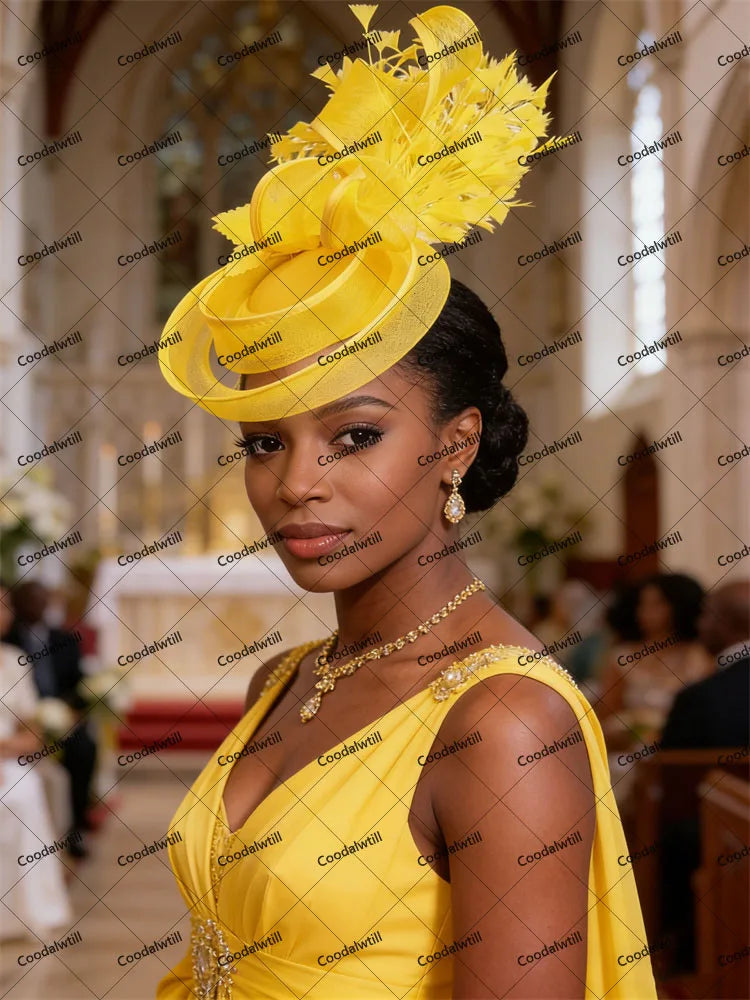 20 Colors Women's Luxury Evening Wedding Mesh Pillbox Fascinator Hat Ladies Bride Kentucky Formal Church Headwear Tea Cocktail Party French Chapeau Cap With Feather Clips