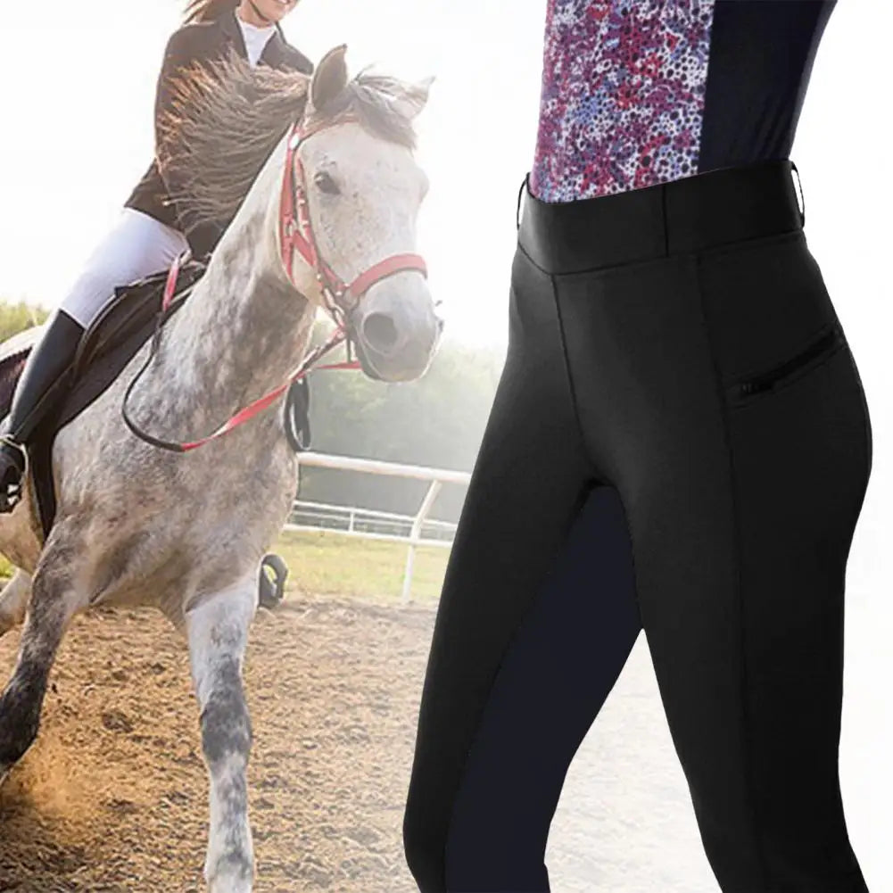 Women Trendy Splicing Color Exercise Equestrian Pants Long Pencil Pants Horse Riding Camping Climbing Pants Female Clothing