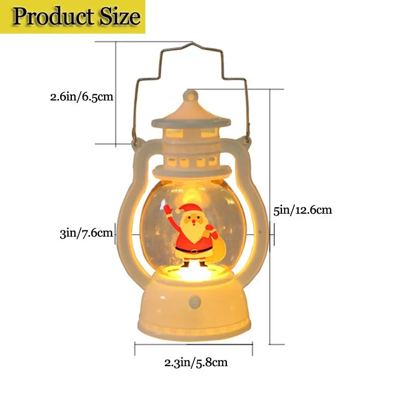 Portable LED Christmas Santa Claus Snowman Lanterns Indoor Decor Lights Battery Powered for Home Xmas New Year Navidad Ornaments
