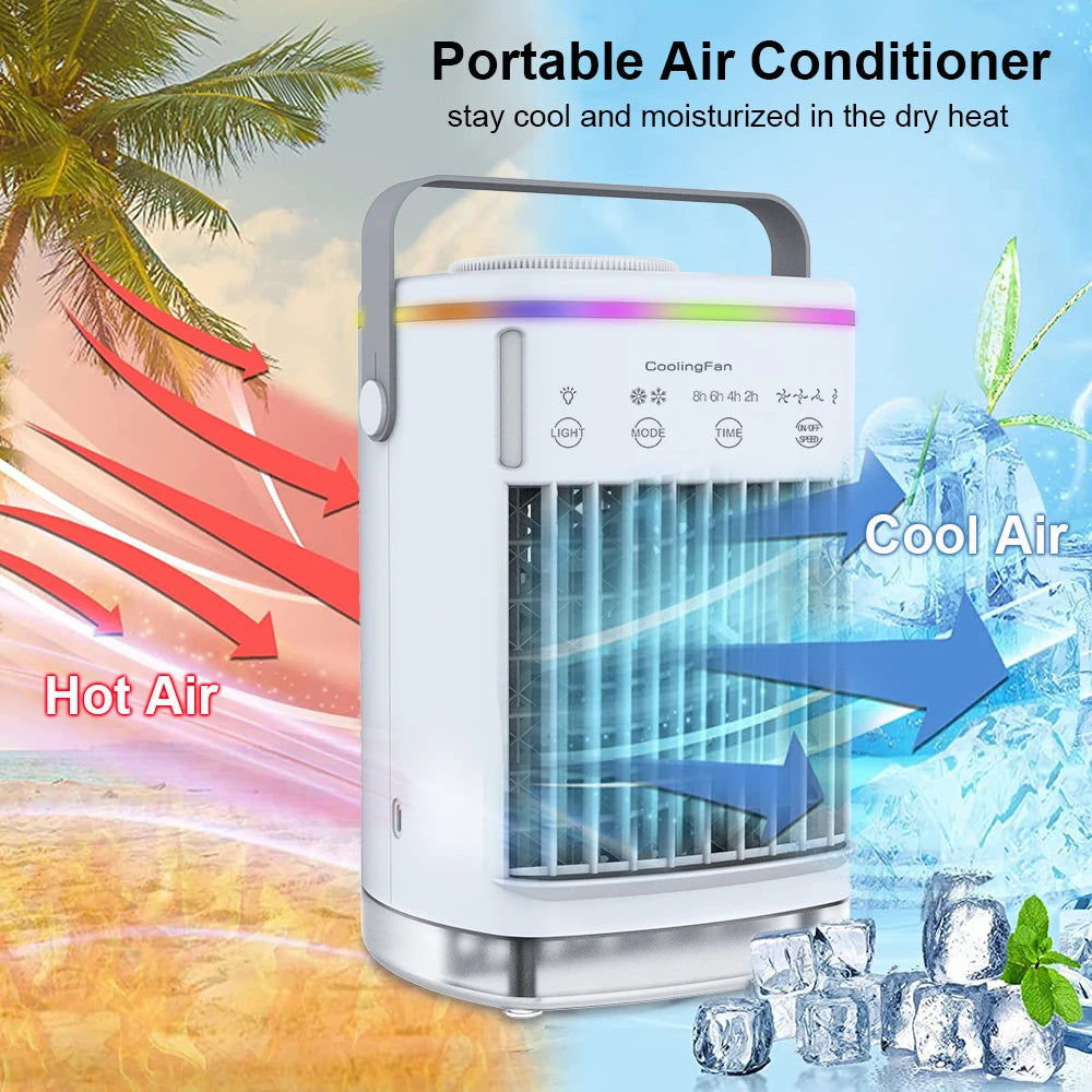 Mini Portable Air Conditioner / Air Cooler / USB Fan 700ml Ice Water / Air Cooling Fan With Humidifier