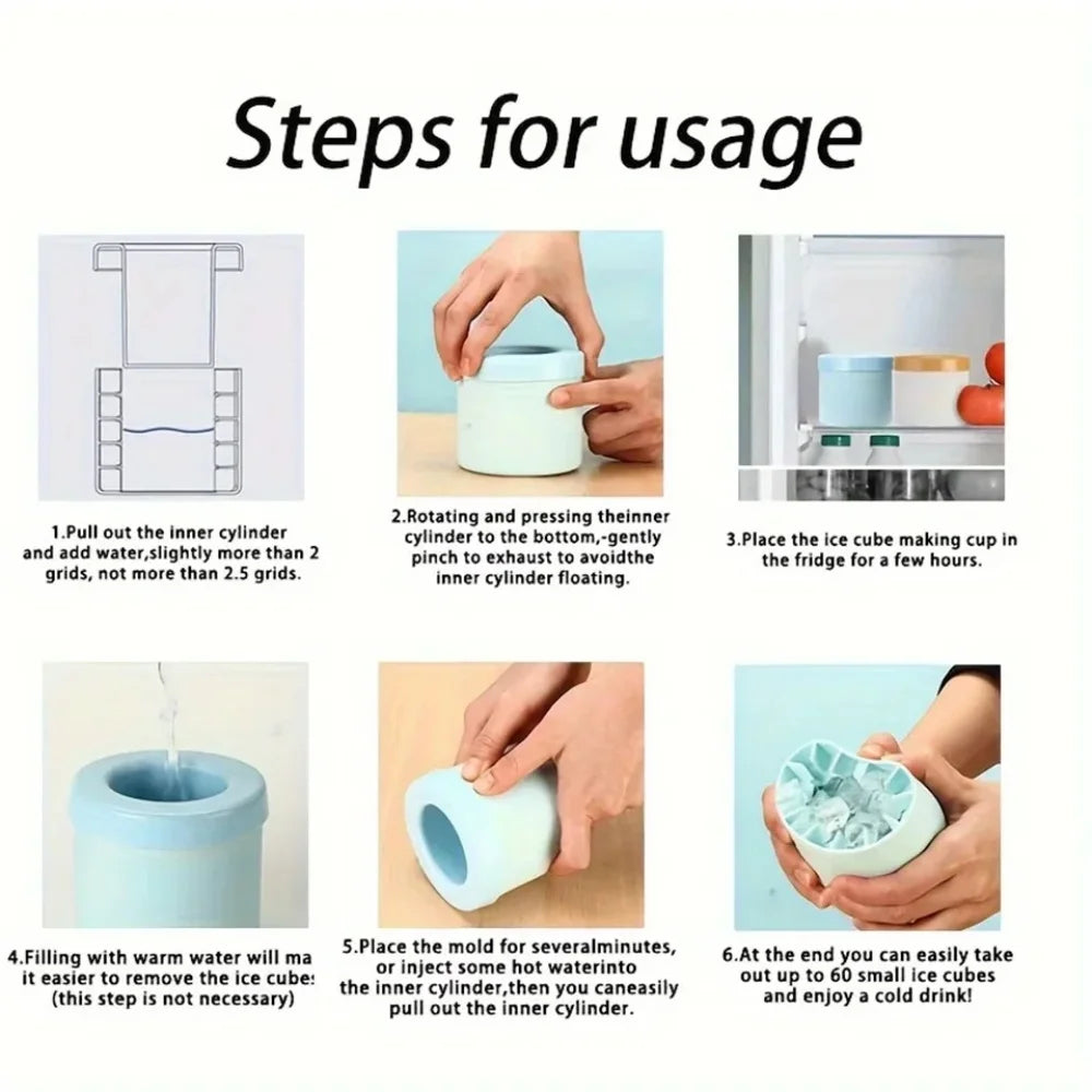 Silicone Ice Cube Mold Round Ice Bucket Summer Homemade DIY Refrigerator Freeze Ice Maker Creative Ice Cube Mold Barware Tools
