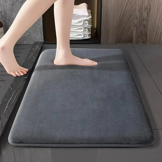 NEW Arrivals 4 Colors 40x50cm 50x80cm 60x90cm Solid Color Coral Velvet Anti Slip Absorbent Quick Drying Floor Mat Non Slip Bath Mat Bathroom Floor Mat Door Mat Home Decoration