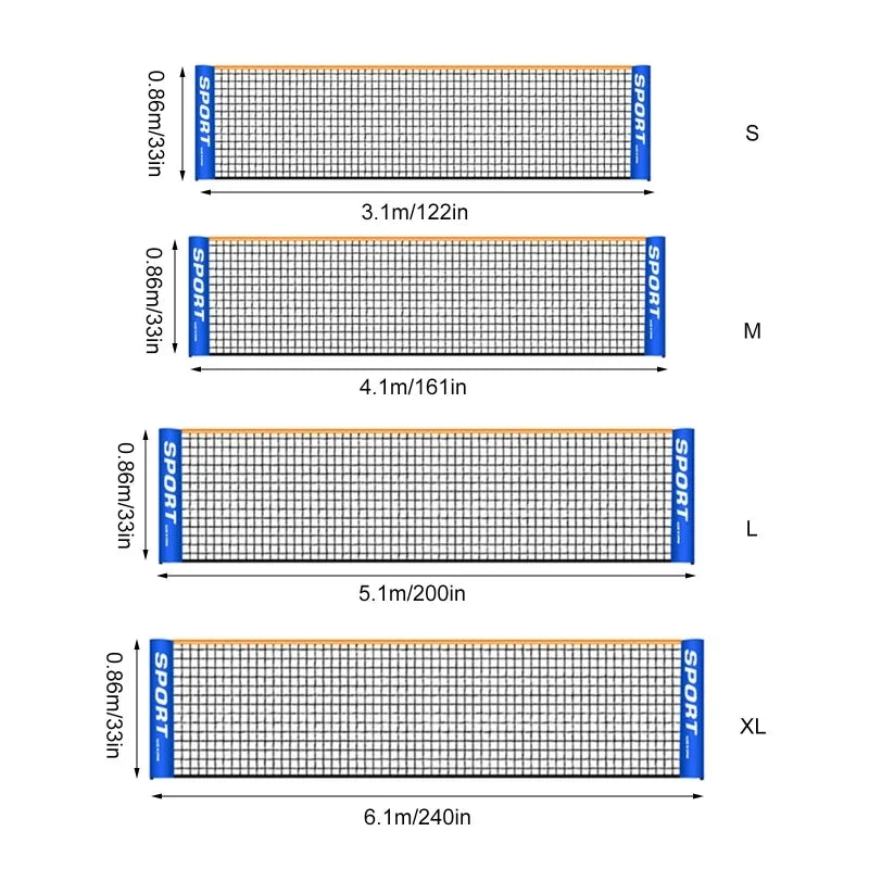 NEW 6.1M Portable Badminton Tennis Net Sports Net for Pickleball Tennis Soccer Training(only net, no stand)