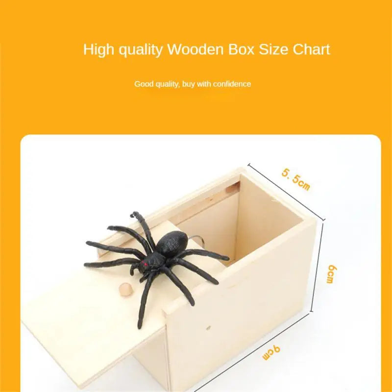 5PCS-10PCS Set  Halloween Decor Trick Spider Funny Wooden Scare Box Practical Joke Office Prank Toys Funny Play Joke Gifts