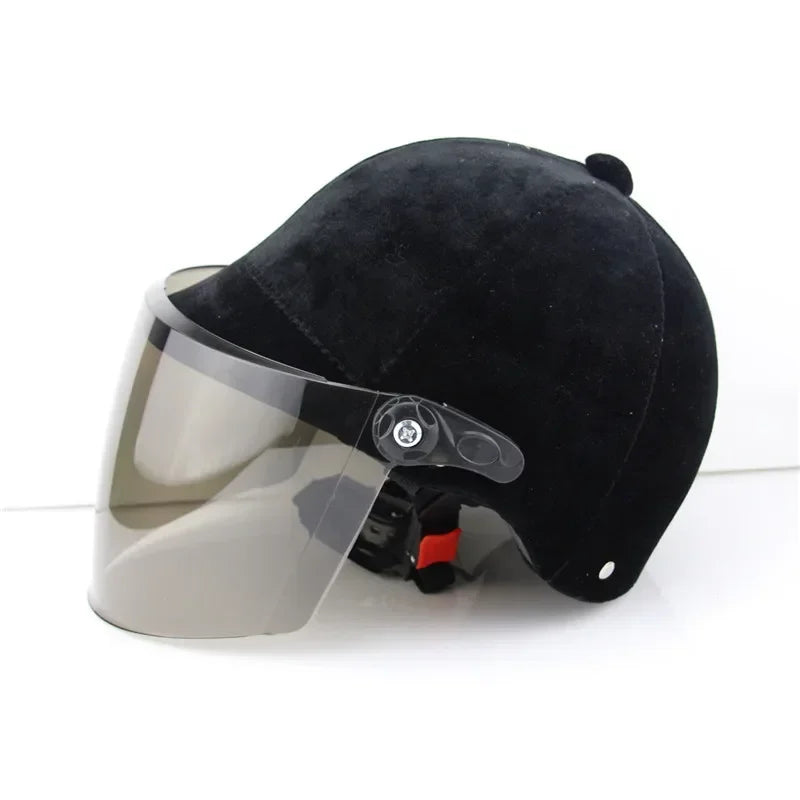 Winter/Summer Equestrian Riding Helmet Unisex Black Velvet Cloth Equestrian Helmet  Horse Equipment Safety Accessories