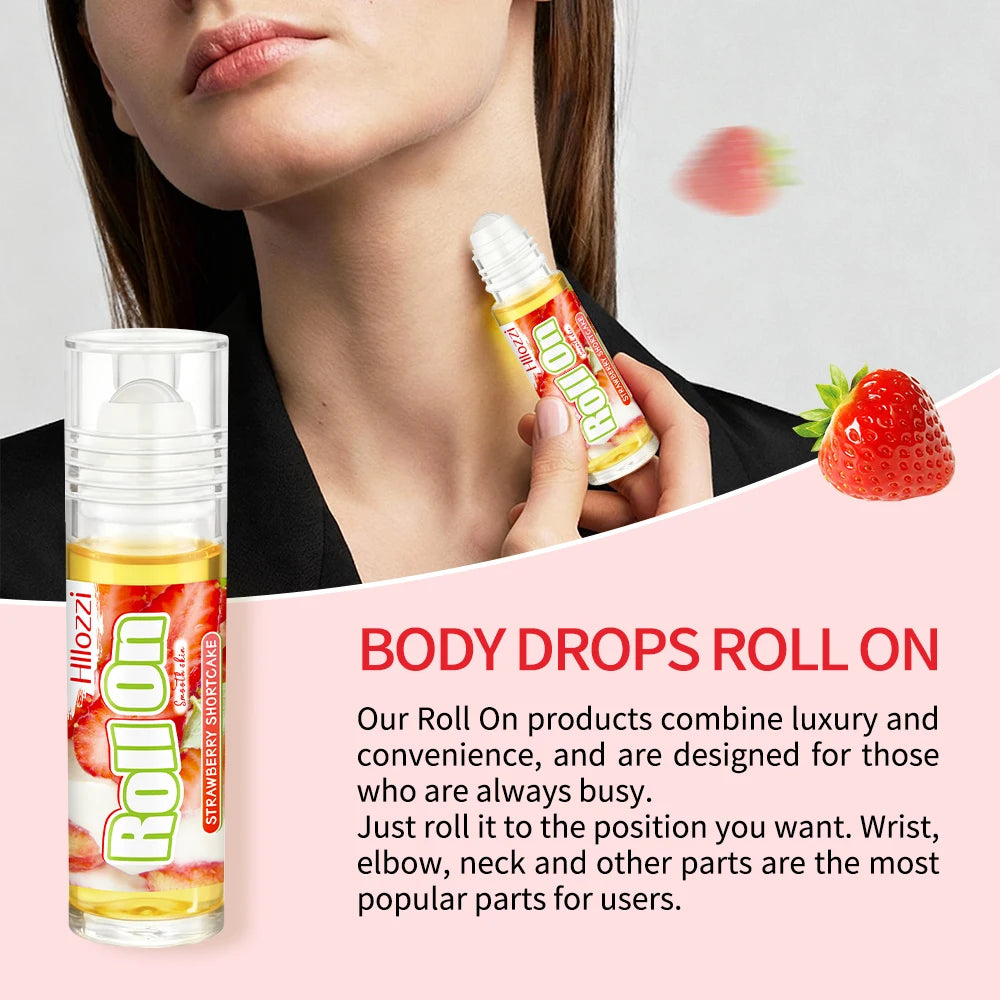 3 PCS Set Strawberry Set Includes 30 ml/1 FL OZ Body Drops and 2 oz/57 g or 8 OZ Body Glaze, Plus a Complimentary 5 ml/0.17 g Roll-On Skin Care Sets Korean Products