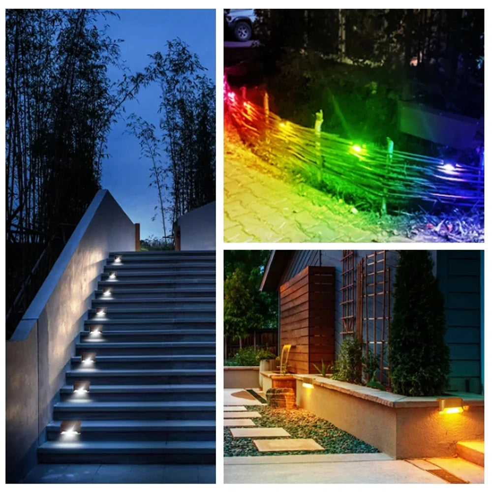 Outdoor LED Solar Deck Lights Waterproof Fence Post Solar Lights For Courtyard Patio Stairs Step Yard Garden Pathway Pool Decor
