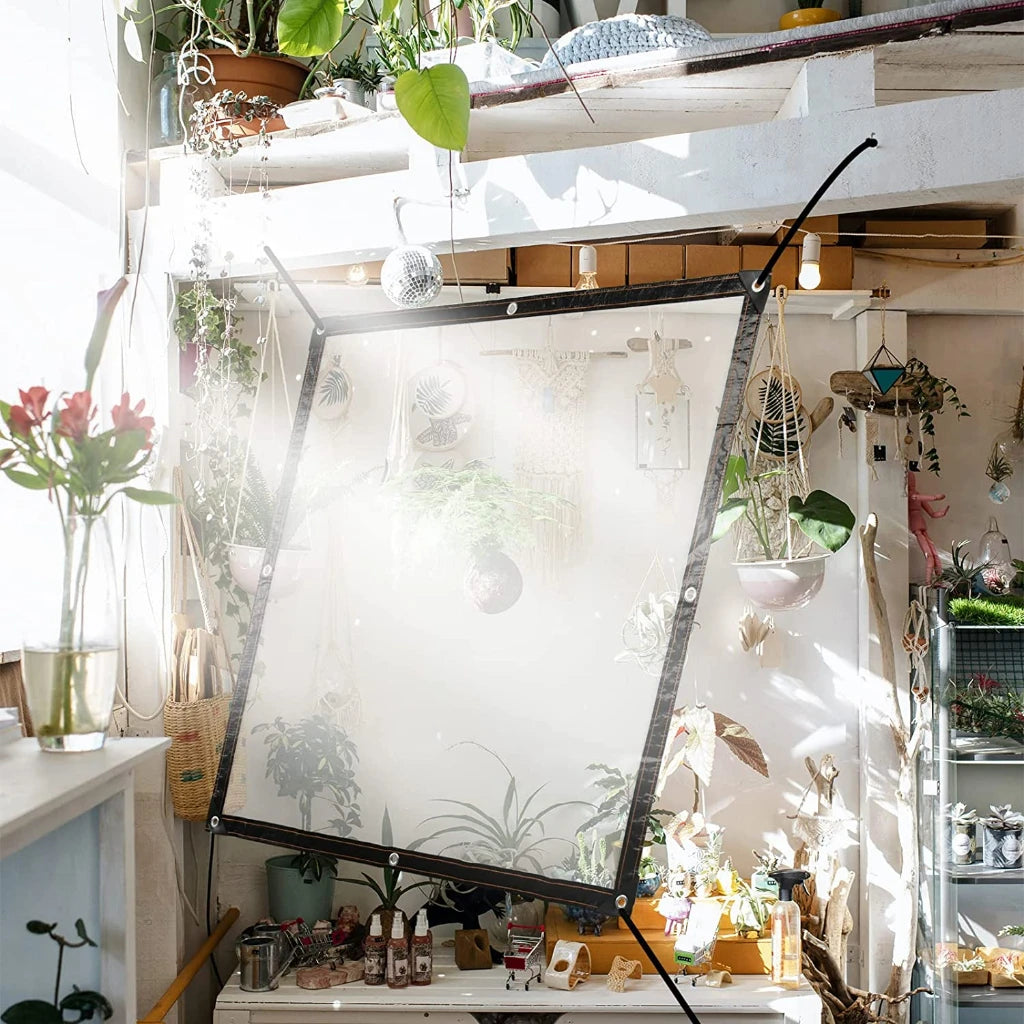 NEW Arrivals Thicken Transparent Waterproof 5-8 People Tarpaulin Garden Rainproof Sun Shelter Clear Poly Tarp Plant Cover Insulation Shed Cloth with Grommets Home Outdoor Garden Supplies