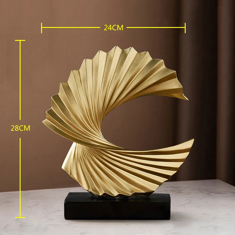 Home Decoration Luxury Accessories Feng Shui Gold Statuette Study Desk Ornaments Luxury Living Room Decoration Figurines Interior