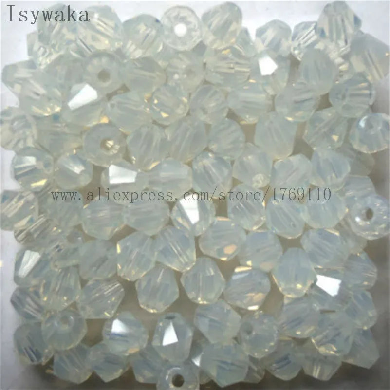 33 Colors 100 PCS Set Blue Multicolor 4mm Bicone Austria Crystal Beads Charm Glass Beads Loose Spacer Bead for DIY Jewelry Making Apparel Accessories Tools Set