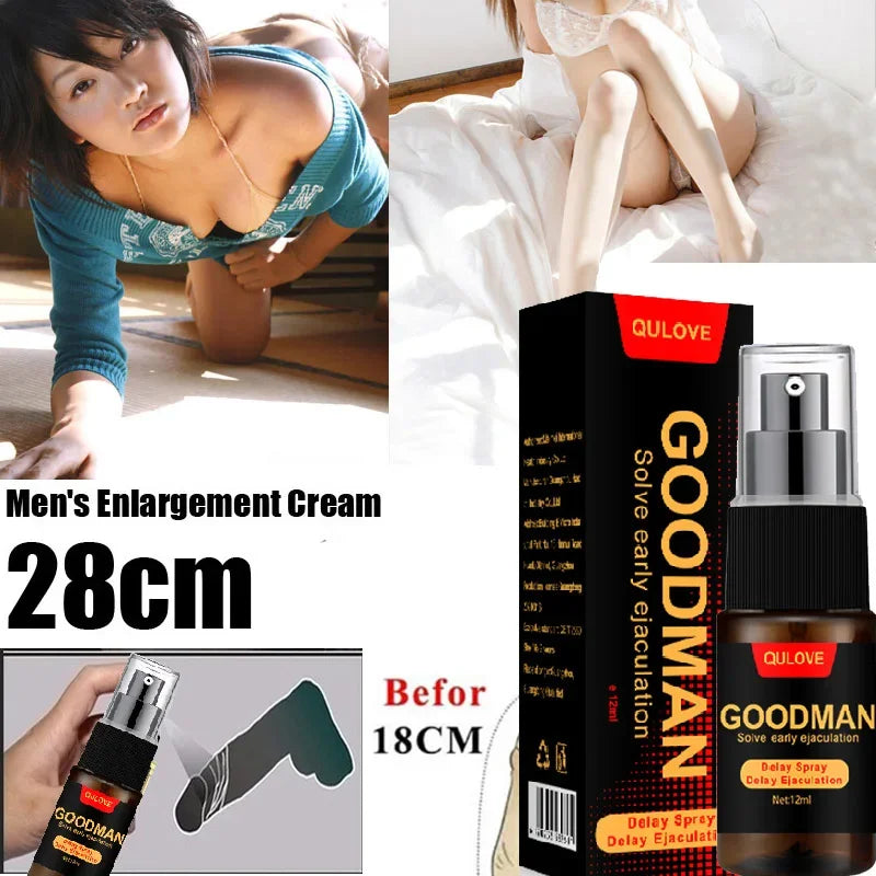 Adult Male Sex Delay Spray Lasting Long 60 Minutes Penis Growth Enlargement Harder Anti Premature Ejaculation External Use for Adults