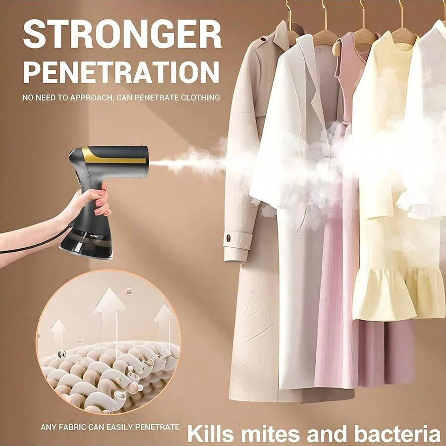 Portable Handheld Garment Steamer - 1500W Powerful Clothes Wrinkle Remover, Fast Preheating, Removable Water Tank, - Black Travel Hotels Business Trip Clothing Apparel Accessories