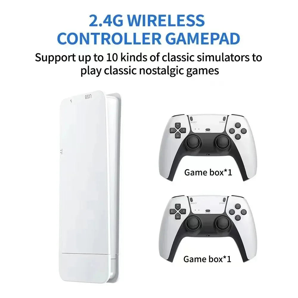 New 4K TV Game Stick M15 Ultra 64G 128G Handheld Game Player 2.4G Dual Wireless Controller 50000+ Games Family Game Player Computer Accessories Gaming Supplies