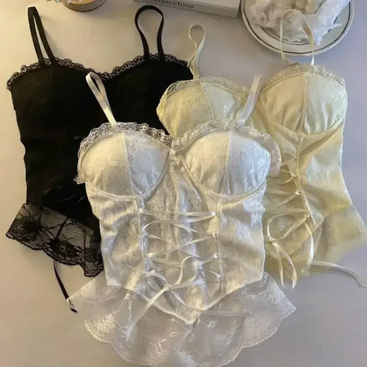 NEW Arrivals Sexy Clothes Blouses Sexy Crop Tops Women Corset Lace Bandage T-Shirt Camisole Woman Sling Tank Top Fashion Sleeveless Waistcoat Ladies Sexy Underwear Clothing