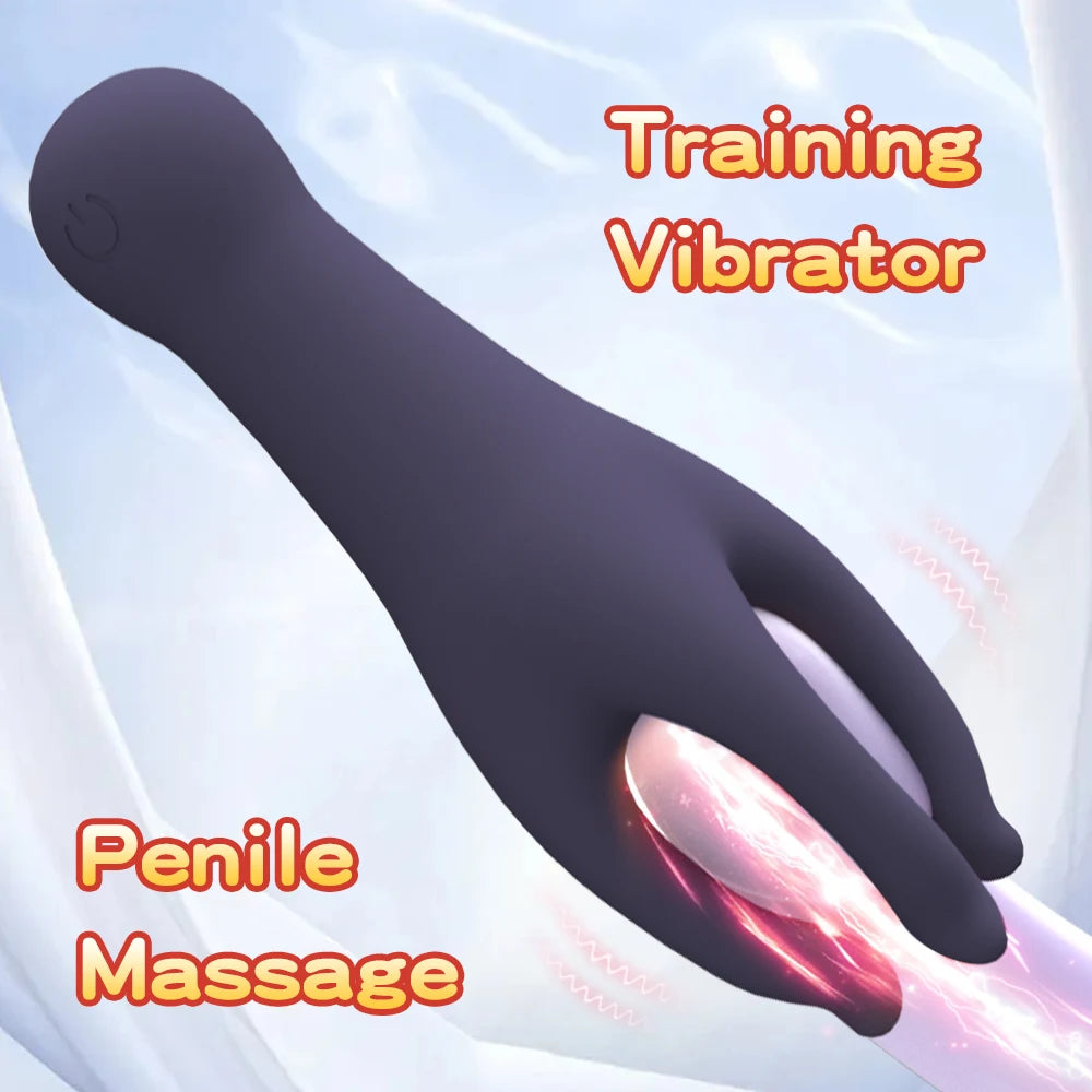 Adult Glans Trainer Penis Vibrator for Men 10 Mode Vibrating Glans Penis Training Stimulate Massage Sex Toy for Male Delay Masturbator