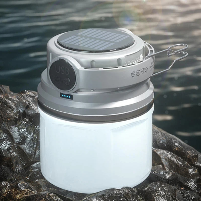 Outdoor 1100 Lumen Long Endurance Led Solar Powerful Rechargeable Camping Lamp Light with Outdoor Sports
