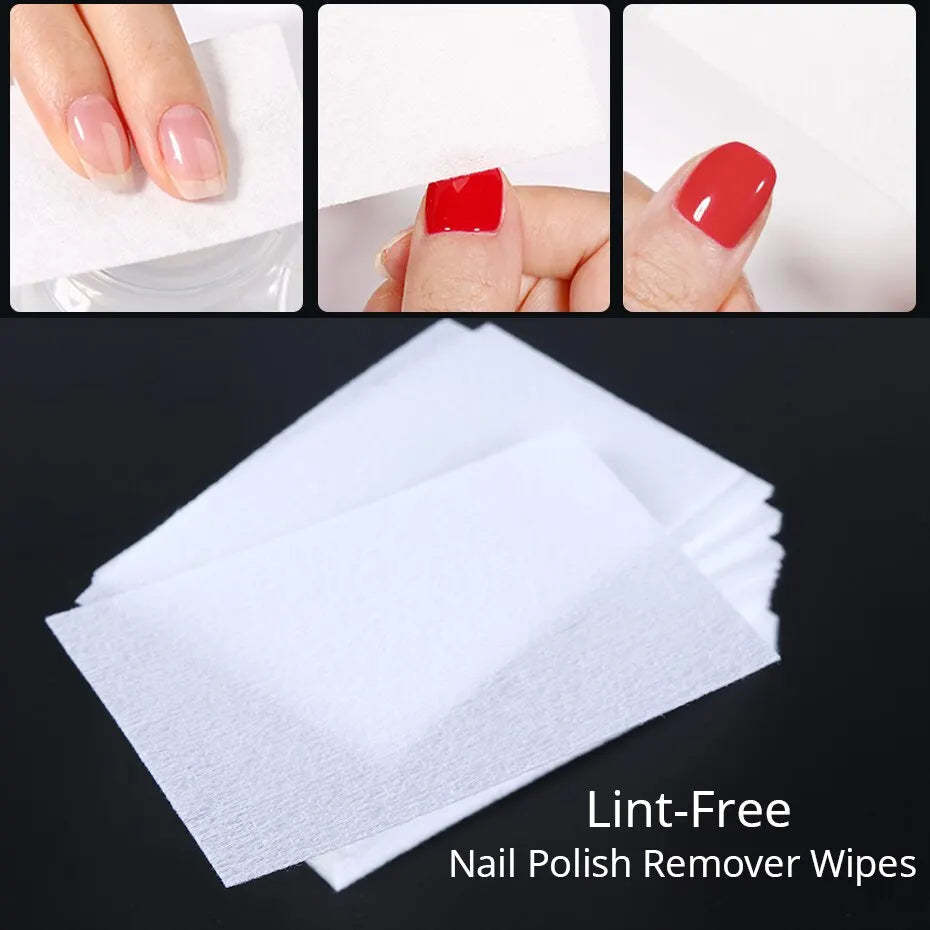 NEW Arrivals 450PCS Set Lint-Free Nail Polish Remover Wipes Cotton Wipes Manicure Cleaner UV Gel Nail Polish Removal Pads Papers Cleansing Tools Manicure Pedicure Accessories Cosmetic Supplies