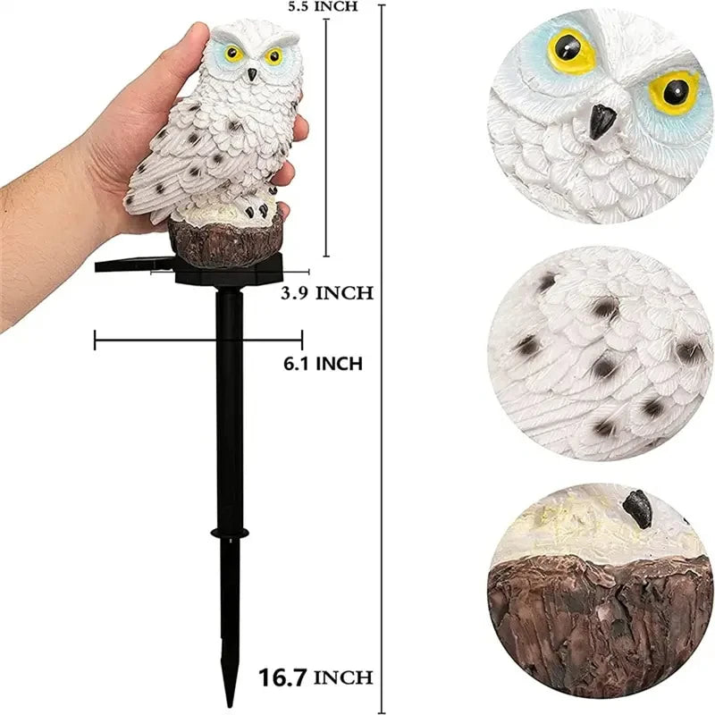 Solar Owl Ground Light LED Outdoor Courtyard Lamp Garden Light Waterproof Stake Light Pathway Decor Solar Patio Ground Lantern