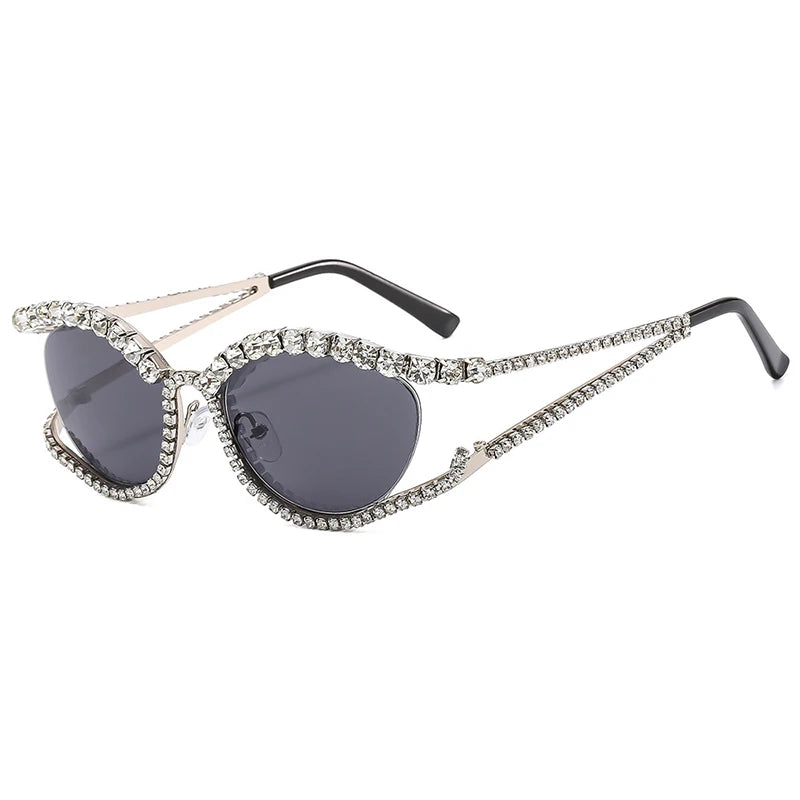 High Quality Brand Designer Rhinestone Sunglasses For Women Luxury Brand Fashion Steampunk Men Eyeglasses Party Beach Shades Accessory Eyewear Supplies