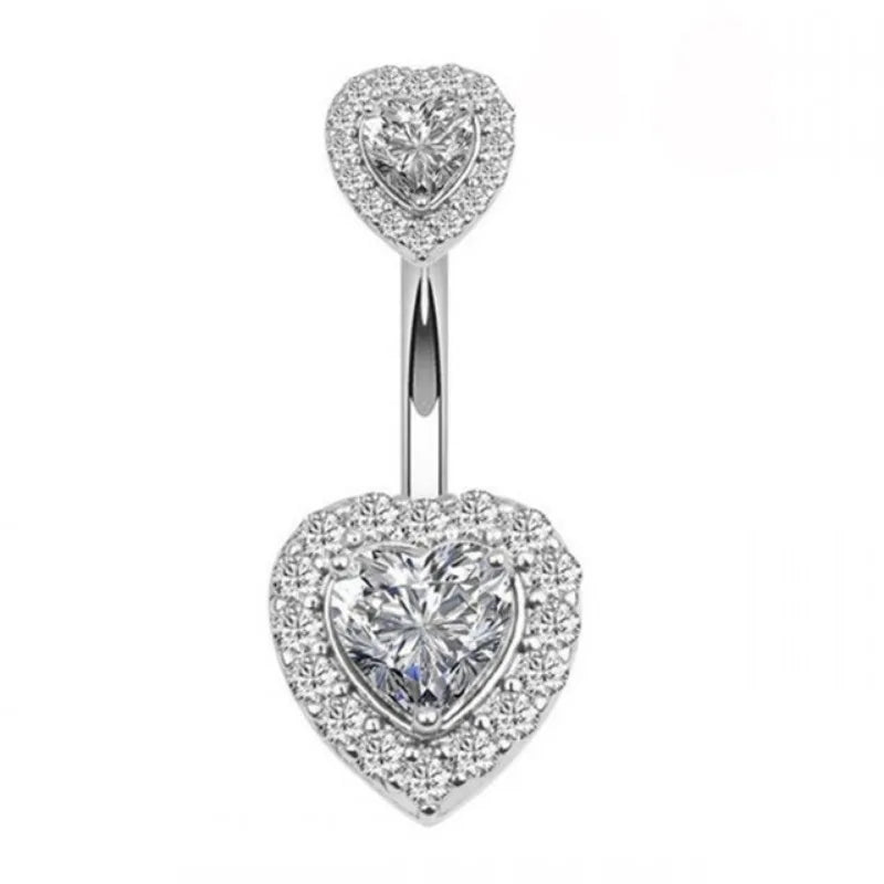 Surgical Steel Crystal Zircon Flower Heart Dollar Letter Eye Pendant Belly Button Piercing Ring Belly Button Ring Body Jewelry Fashion Supplies