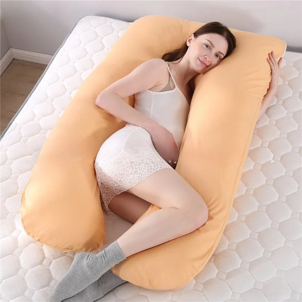 NEW Pregnant Women Sleeping Support Pillow Cotton Pillowcase U Shape Maternity Pillows Pregnancy Side Sleeper Bedding No Filler Women Pregnancy Supplies