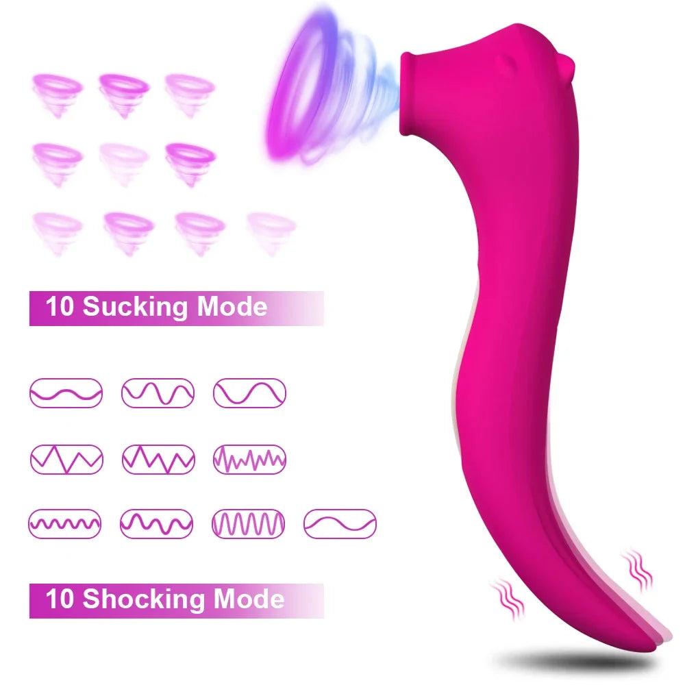 Powerful Clitoris Sucking Vibrator for Women Nipple Oral Vacuum Stimulator Massager Dildo Female Masturbator Sex Toys for Adult