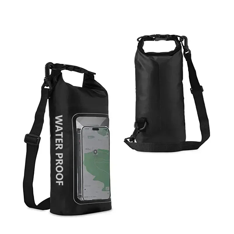 2L Swimming PVC Pack Dry Bag Touch Screen Outdoor Waterproof Shoulder Kayak Bags Trekking Drifting Rafting Surfing Boating Bag Summer Water Sports Accessories