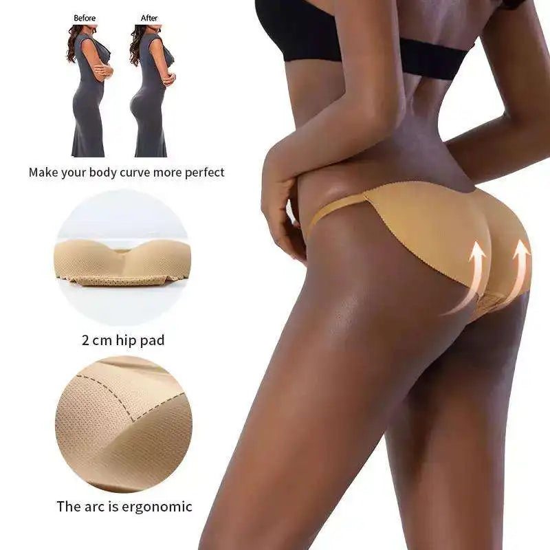 Women Sponge Padded Push Up Panties Butt Lifter Shaper Fake Ass Buttocks Hip Pads Invisible Control Briefs Underwear Underpants Female Ladies High Quality Fashion Underwear Products