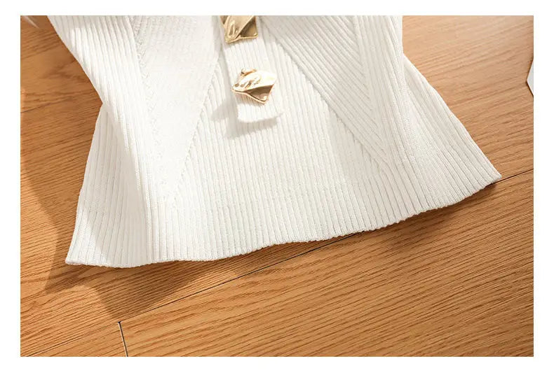 NEW Arrivals Black/White Color Knitted Camisole Sexy Tank Top Women's Summer Outerwear Sexy and Spicy Girl's Inner Layer with A Bottom Top