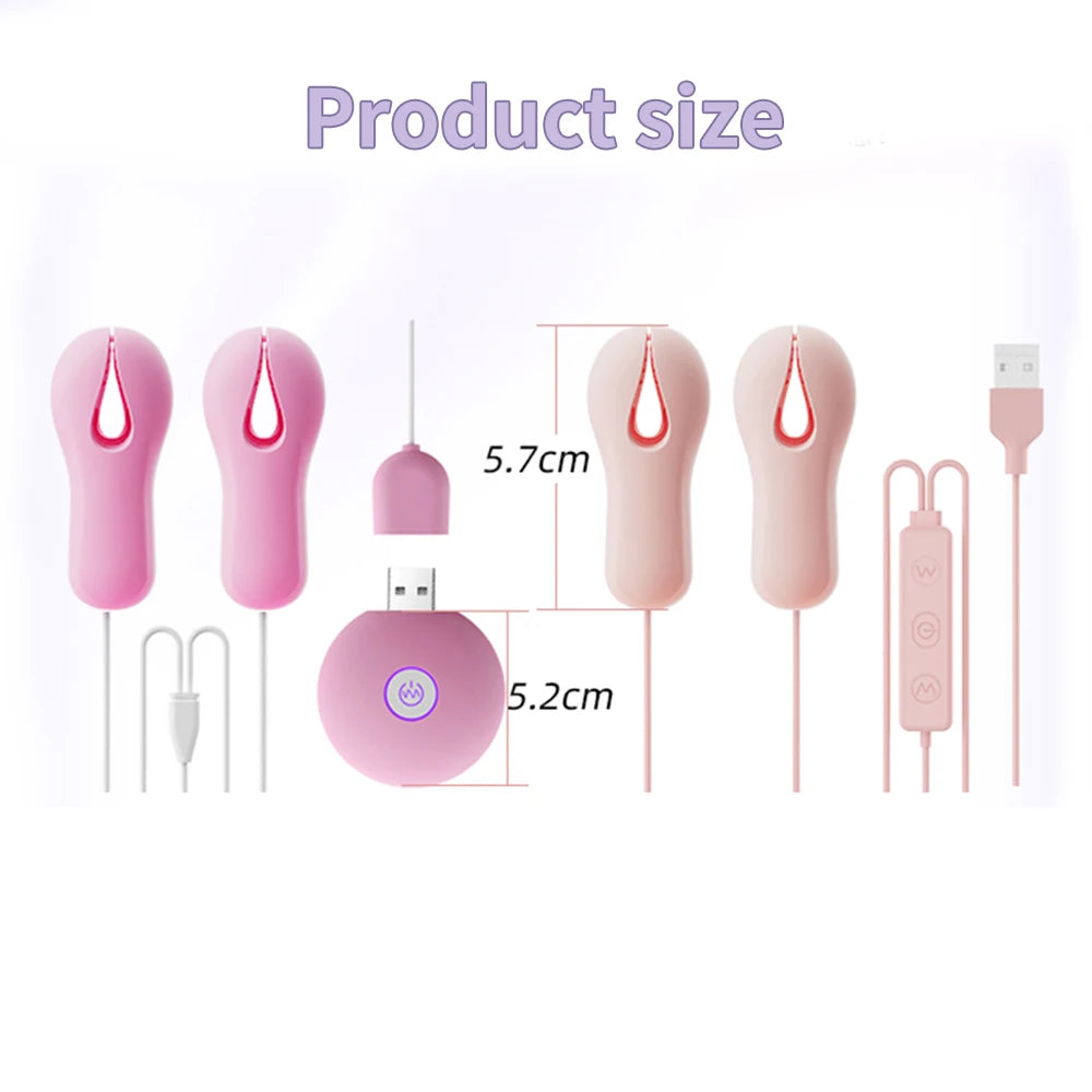 10 Modes Electric Nipple Clamp Breast Massage Vibrator Enhancer Bondage Adult Stimulator Sex Toys For Women Couples Female