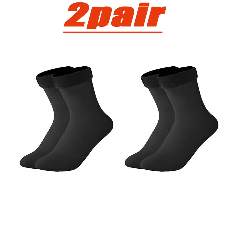4 Pairs Set Winter Warm Thermal Socks Soft Thicken Plush Socks Solid Color Velvet Wool Snow Boots Floor Socking Outdoor Skiing Snowboard Mountain Hiking Climbing Cycling Socks Sets