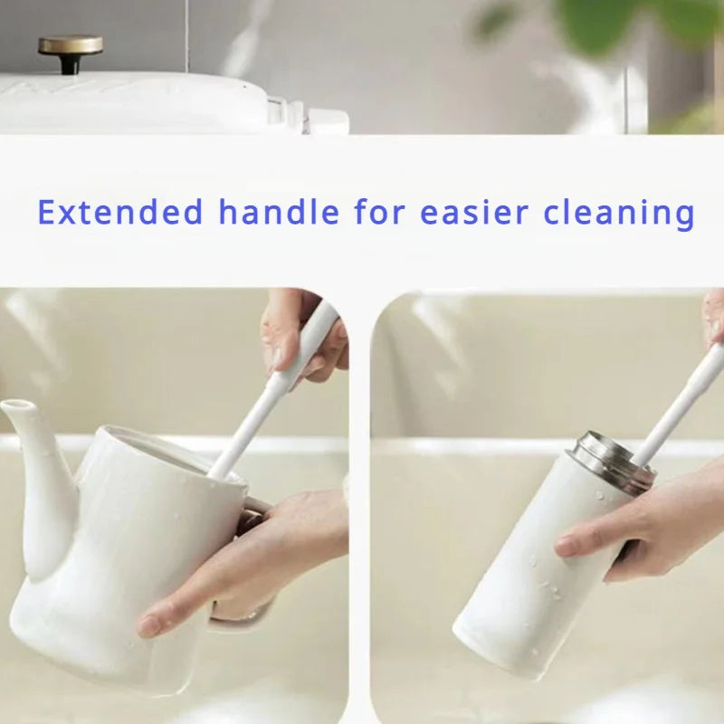 NEW Foldable 360 Degree Comprehensive Cleaning Silicone Brush with Long Handle Design, Reusable for Bottles and Cups Kitchen Household Supplies