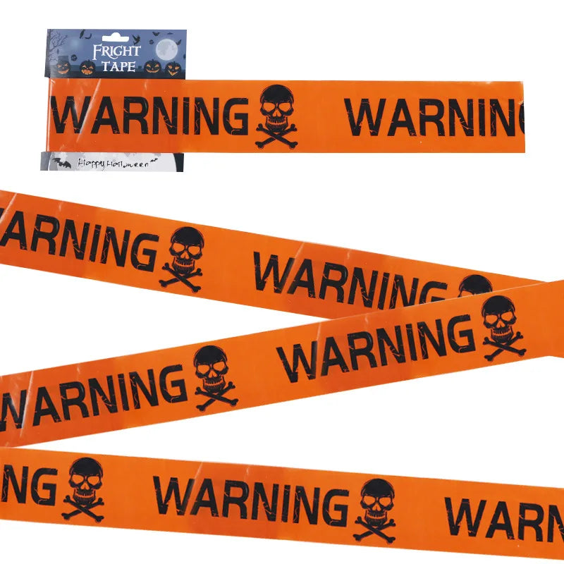 NEW 1PC 6-9M Halloween Props Window Prop Warning line Plastic Skull Head Warning Tape Signs Halloween Decoration Witch Balloons lot