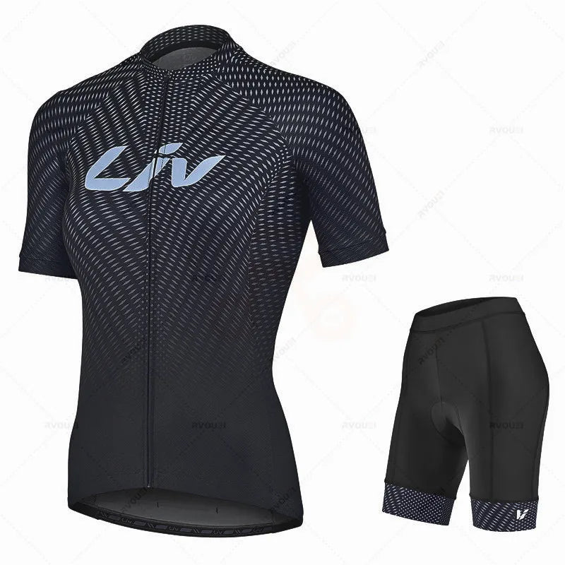 NEW Arrivals S-4XL Plus Size Professional Cycling Racing LIV PRO Cycling Jersey Set Woman MTB Bike Clothes Summer Bicycle Clothing Cycling Set Maillot Conjunto Girls Female Sports Apparel Supplies