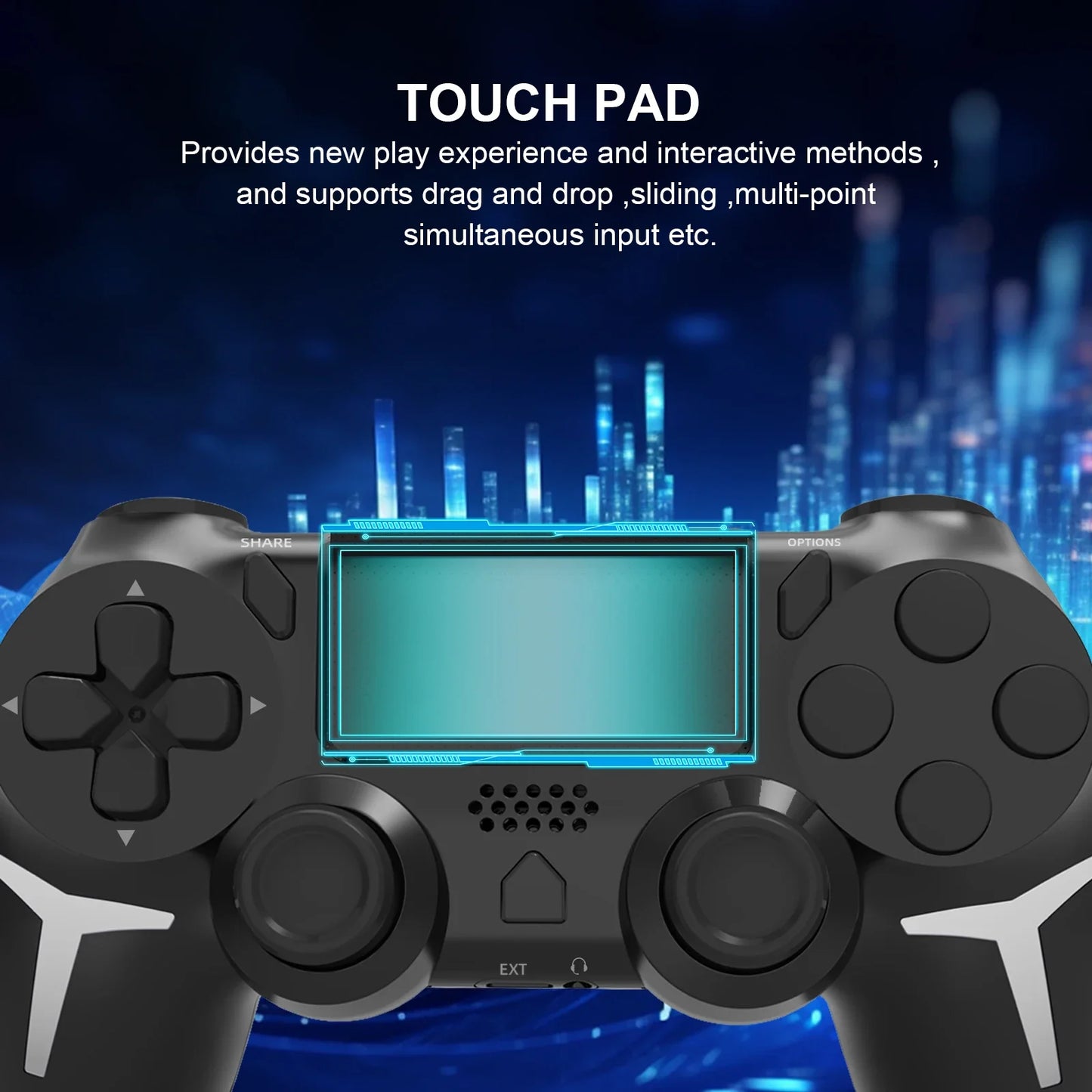 NEW Black/White Color 6-Axis Gyroscope Dual Vibration With touch pad Wireless Gamepad Bluetooth Controller For PS4 PS3 Console Computer PC