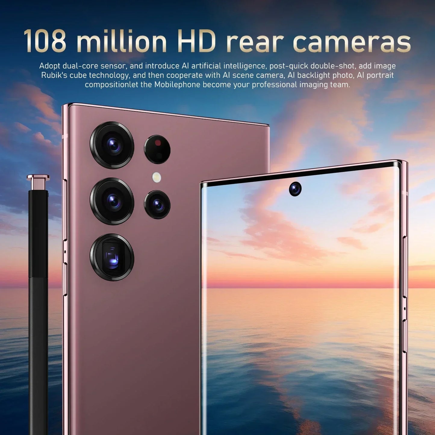 S24 Ultra Mobile Phones 7.3 HD Screen SmartPhone Original 22GB+2TB 4G 5G Dual Sim Celulares Android Unlocked 8000mAh Cell Phone