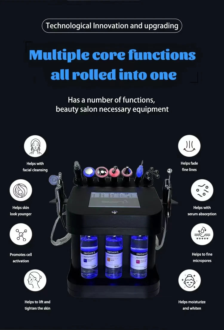 Korean New Benchtop Black Pearl 10-in-1 Multi-Functional Skin Management Integrated Instrument Cleaning Micro-Grinding Machine-08